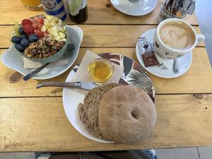 Vegan yogurt option    at Almazen Cafe in Sevilla