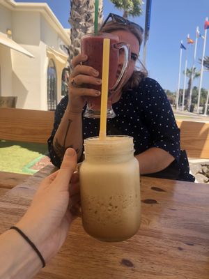 Soya frappe and smoothie!  at Bonbon Cafe in Lanzarote