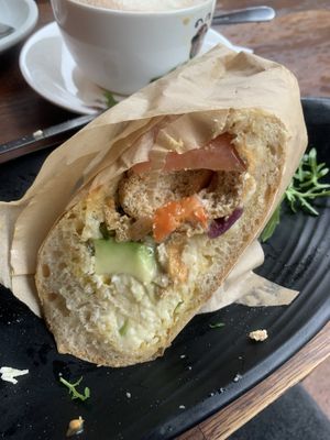 vegan tofu baguette  at Beanhive Coffee in Dublin