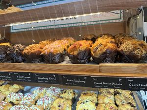 Amazing selection of vegan muffins  at Beanhive Coffee in Dublin