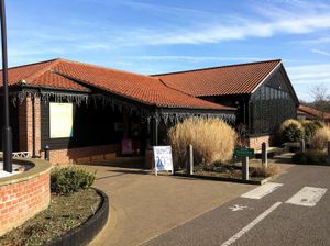 Highway department store front, restaurant and café inside. at Highway Garden and Leisure Restaurant in Norwich