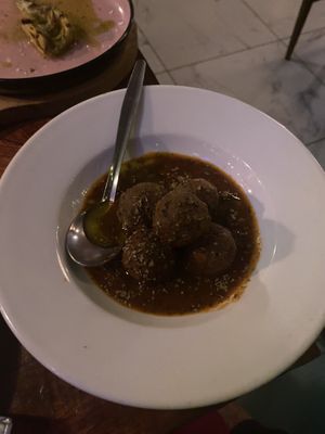 Lentil meatballs    at The Black Pig with White Pearls in North London