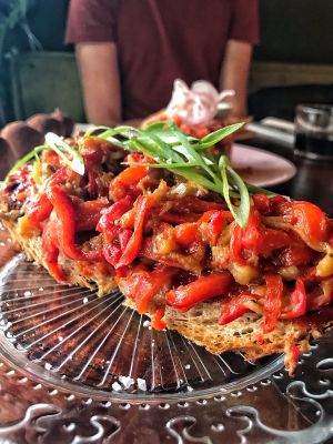 Escalivada roasted red peppers & aubergine  at The Black Pig with White Pearls in North London