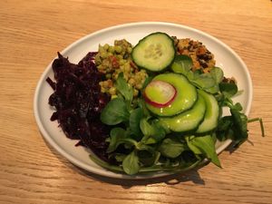 small salad with three choices of salad  at Venuss - Herrengasse in Vienna