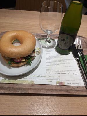 Bagel and basilisk lemonade.  at Venuss - Herrengasse in Vienna