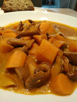 Carrot and mushroom stew at Venuss - Herrengasse in Vienna