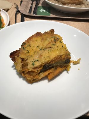 Sweet potato, aubergine, polenta lasagne  at Venuss - Herrengasse in Vienna