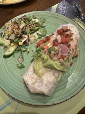 Veggie burrito with vegan cheese  at Blue Margarita in Bucharest