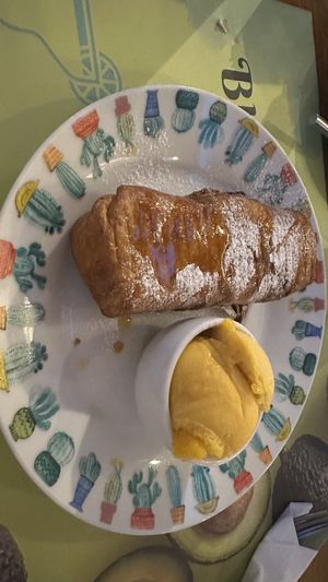 Vegan chimichanga with sorbet  at Blue Margarita in Bucharest