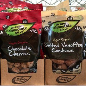 They have a LOT of Raw Chocolate Company snacks at Good and Green in East Grinstead