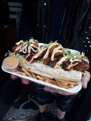 Sticky chik'n and ribwich at Guac 'n' Roll in Liverpool