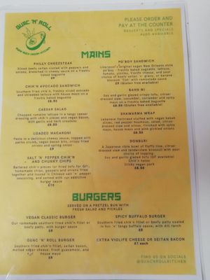 Menu 1 (May 2022) at Guac 'n' Roll in Liverpool
