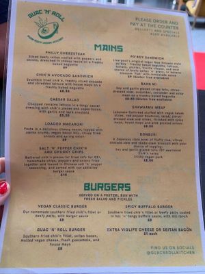 Menu Mains at Guac 'n' Roll in Liverpool