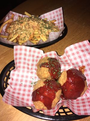 Mac and cheese balls  at Guac 'n' Roll in Liverpool