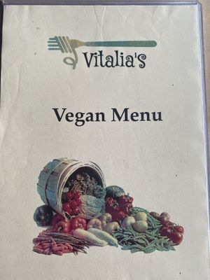 Vegan menu (Dec 20) at Vitalia's in Cairns