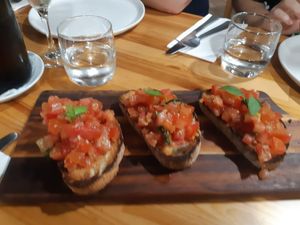 Vegan bruschetta at Vitalia's in Cairns