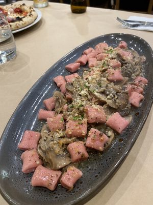 Beetroot gnocchi. Good but definitely not worth 32 AUD. Order rather pizza at Vitalia's in Cairns