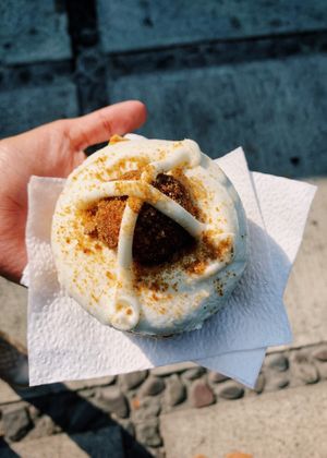 Pan de muerto donut  at Piaf Repostería Alternativa in Guadalajara