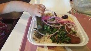 Vegan platter at Pita Barn in Victorville