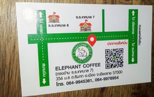 Contact details, address. phone, etc at Elephant Coffee in Chiang Rai