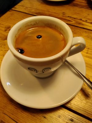 Long Black coffee. Gorgeous! at Jaunty Goat - Bridge St in Chester