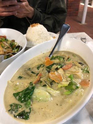 vegan thai green curry at Wrap 'n' Rice Thai Cafe in Cottesloe