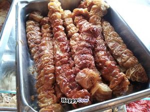 It appears on the 'Snacks' portion of the menu. They cut up the goose before serving. You can have it pan fried or deep fried at The Buddhist Vegetarian Kitchen in Scarborough