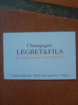 Visitenkarte at Champagne Legret & Fils in Talus-saint-prix