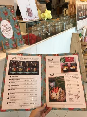 Menu at Summer Bowl in Bangkok