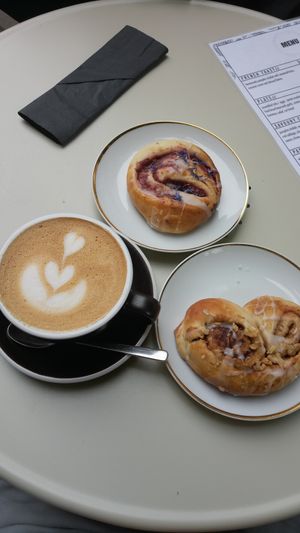 Coffee and vegan rolls at Relax na Wilczej in Warsaw