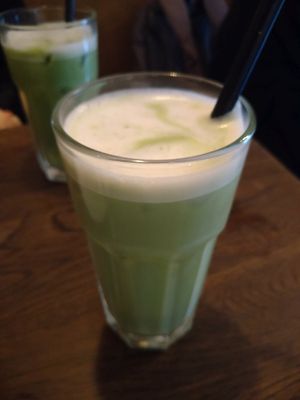 iced matcha latte at Relax na Wilczej in Warsaw