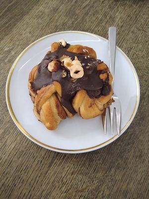 chocolate hazelnut scone (i like the cinnamon roles much better) at Relax na Wilczej in Warsaw