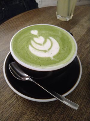 matcha latte at Relax na Wilczej in Warsaw