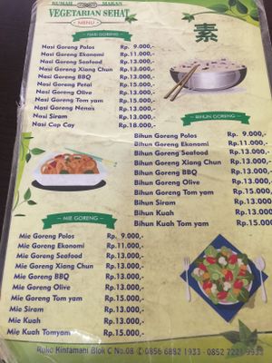 Menu  at Rumah Makan Vegetarian Sehat in Batam