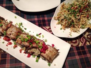 Appetizers with walnuts at Pur Pur in Bishkek