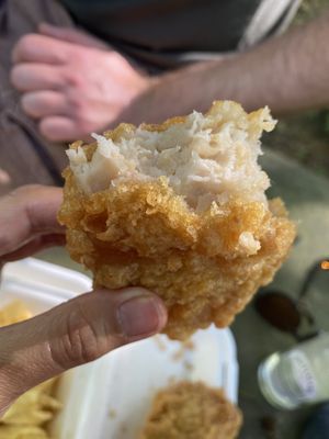 Vegan fish cake at Brockley's Rock in South East London