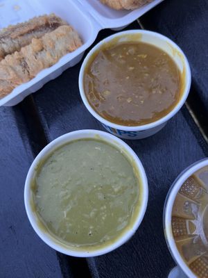 Mushy peas and curry sauce  at Brockley's Rock in South East London