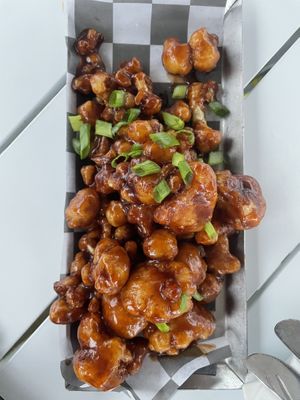 Cauliflower Bites with BBQ sauce  at Exit Zero Filling Station in Cape May