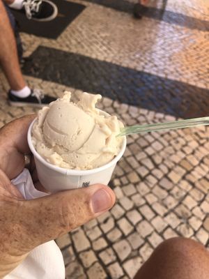 Small tub of beanut butter ice cream   at Gelateria Crema di Gelato in Lagos