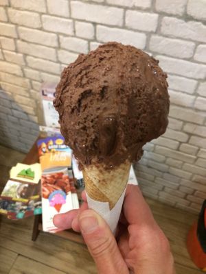 Massive chocolate soya cone!! at Gelateria Crema di Gelato in Lagos
