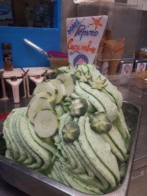 Cocumber and mint sorbé at Gelateria Crema di Gelato in Lagos