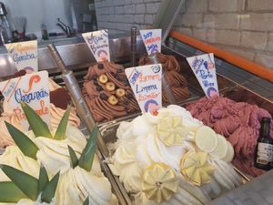 Fresh fruits sorbé at Gelateria Crema di Gelato in Lagos