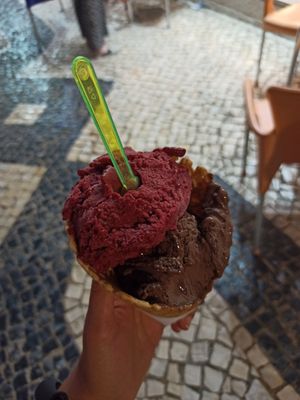 Blueberry & Soy chocolate. at Gelateria Crema di Gelato in Lagos