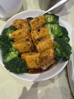 78-Crispy Stuffed Tofu with Black Beans - Tofu  at Lotus Pond Vegetarian Restaurant in Scarborough