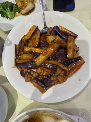 25-Fried Spicy Eggplant with Vegetable Fiber - Vegan  at Lotus Pond Vegetarian Restaurant in Scarborough