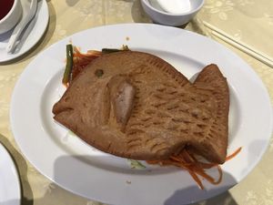 Taro fish at Lotus Pond Vegetarian Restaurant in Scarborough