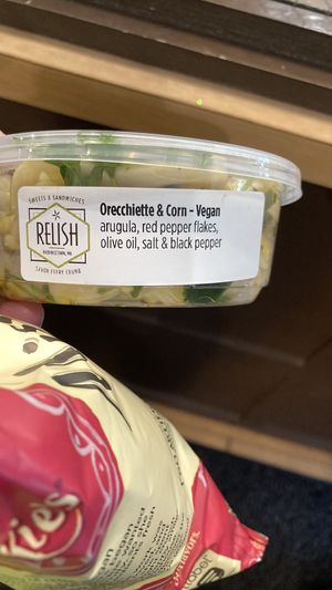 Pasta salad. This was delicious    at Relish in Provincetown