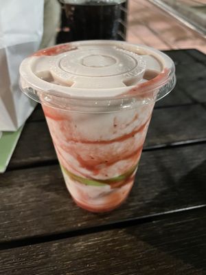 Strawberry milkshake  at Plant Power Fast Food in Redlands