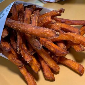 Sweet Potato Fries at Plant Power Fast Food in Redlands