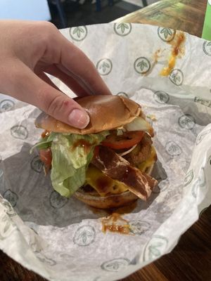 Western burger  at Plant Power Fast Food in Redlands